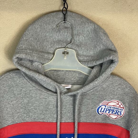 Mitchell Ness Hoodie Mens S Blue Los Angeles Clippers Hardwood Classics Pullover - Picture 2 of 13